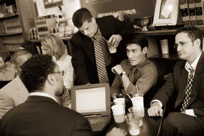 Men talking