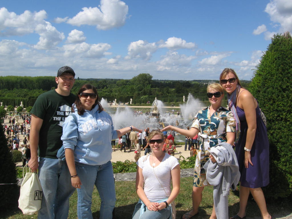 Students by the Apollo Fountain at Versailles